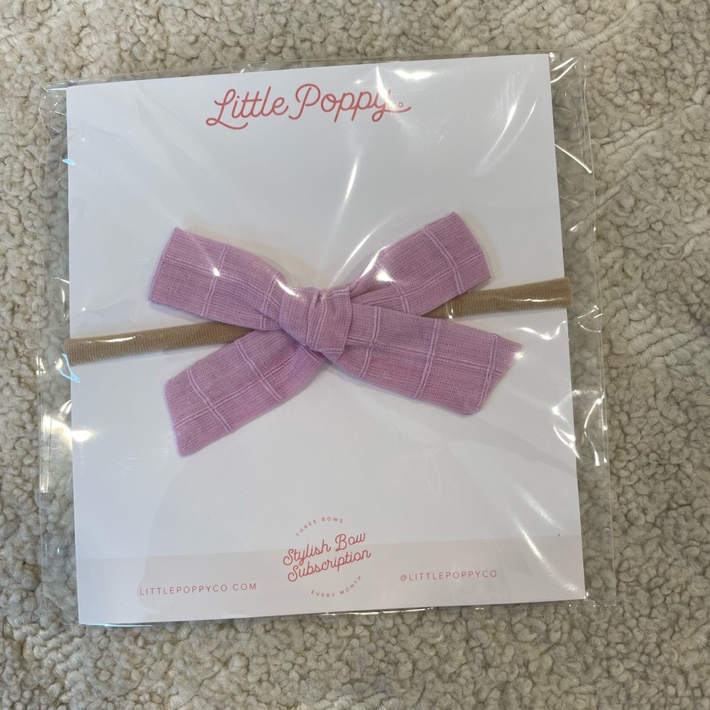Little poppy co baby toddler girl bow bows nylon purple texture